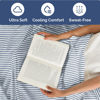 Picture of Extra Deep King Fitted Sheet - Hotel Luxury Single Fitted Sheet Only - Easily Fits 18 inch to 24 inch Mattress - Soft, Wrinkle Free, Breathable And Comfy - Extra Deep Pockets Blue Striped Fitted Sheet