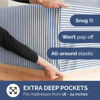 Picture of CGK Unlimited Extra Deep Cal King Fitted Sheet - Hotel Luxury - Easily Fits 18 to 24 inch Mattress - Soft, Wrinkle Free, Breathable & Comfy Extra Deep Pockets - 41 - Blue Stripes 2