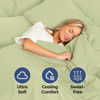 Picture of Extra Deep Cal King Fitted Sheet - Hotel Luxury Single Fitted Sheet - Easily Fits 18 inch to 24 inch Mattress - Soft, Wrinkle Free, Breathable & Comfy Extra Deep Pockets Light Sage Green Fitted Sheet