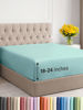 Picture of Extra Deep Twin XL Fitted Sheet - Hotel Luxury Single Fitted Sheet Only - Easily Fits 18 inch to 24 inch Mattress - Soft, Wrinkle Free, Breathable and Comfy - Extra Deep Pockets Spa Blue Fitted Sheet