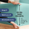 Picture of Extra Deep Twin XL Fitted Sheet - Hotel Luxury Single Fitted Sheet Only - Easily Fits 18 inch to 24 inch Mattress - Soft, Wrinkle Free, Breathable and Comfy - Extra Deep Pockets Spa Blue Fitted Sheet