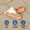 Picture of Extra Deep Twin XL Fitted Sheet - Hotel Luxury Single Fitted Sheet Only - Sheet Easily Fits 18 inch to 24 inch Mattress - Soft, Wrinkle Free, Breathable And Comfy Extra Deep Pockets Cream Fitted Sheet