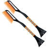 Picture of AstroAI 2 Pack 27" Snow Brush and Ice Scrapers for Car Windshield, Detachable Snow Scrapers with Ergonomic Foam Grip for Cars, Trucks, SUVs (Heavy Duty ABS, PVC Brush, Orange)