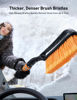 Picture of AstroAI 2 Pack 27" Snow Brush and Ice Scrapers for Car Windshield, Detachable Snow Scrapers with Ergonomic Foam Grip for Cars, Trucks, SUVs (Heavy Duty ABS, PVC Brush, Orange)