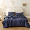 Picture of ROSGONIA Comforter Full Size for Boys Teen Girls Navy Blue, 3pcs (1 Blue Comforter & 2 Pillowcases), Lightweight Dorm Bedding Soft All Season Bed Set