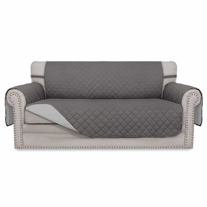 Picture of Easy-Going Sofa Slipcover Reversible Loveseat Sofa Cover Couch Cover for 2 Cushion Couch Furniture Protector with Elastic Straps for Pets Kids Dog Cat (Oversized Loveseat, Gray/Light Gray)