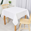 Picture of Hiasan Faux Linen Rectangle Tablecloth - Wrinkle and Stain Resistant Washable Table Cloth for Kitchen Dining Room Holiday Table Cover for Dinner, White, 60 x 140 Inch