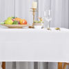 Picture of Hiasan Faux Linen Rectangle Tablecloth - Wrinkle and Stain Resistant Washable Table Cloth for Kitchen Dining Room Holiday Table Cover for Dinner, White, 60 x 140 Inch
