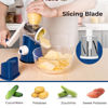 Picture of X Home Rotary Cheese Grater for Kitchen, Shredder with 3 Interchangeable Blades, Rotary Grater with Handle and Strong Suction Base, for Vegetables, Fruit, Nuts, Easy to Use and Clean, Dark Blue