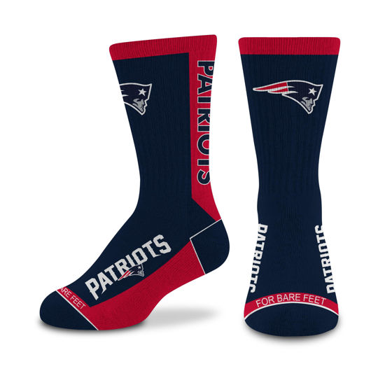Picture of For Bare Feet NFL NEW ENGLAND PATRIOTS MVP Crew Sock Team Color Youth