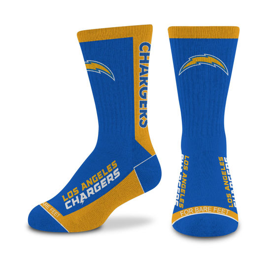 Picture of For Bare Feet NFL LOS ANGELES CHARGERS MVP Crew Sock Team Color Youth