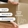Picture of Extra Deep King Fitted Sheet - Hotel Luxury Single Fitted Sheet Only - King Sheet Easily Fits 18 inch to 24 inch Mattress - Soft, Wrinkle Free, Breathable & Comfy Extra Deep Pockets Beige Fitted Sheet
