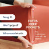 Picture of Extra Deep Queen Fitted Sheet - Hotel Luxury Single Fitted Sheet Only - Sheet Easily Fits 18 inch to 24 inch Mattress - Soft, Wrinkle Free, Breathable and Comfy Extra Deep Pockets Coral Fitted Sheet