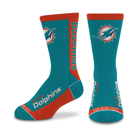 Picture of For Bare Feet NFL MIAMI DOLPHINS MVP Crew Sock Team Color Youth