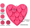 Picture of MarStore Heart Shaped Cake Pans Heart Silicone Mold for Baking, Large 2 Inches Heart Molds, 10 Cavities Suitable for Ice Cube Mold, Chocolate Mold, Valentines Silicone Molds (1, Pink)