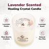 Picture of Crystal Vibe Healing Crystal Candle With Rose Quartz Crystals and Lavender Petals - Natural Soy Wax Lavender Scented Candle for Aromatherapy Meditation - Birthday Christmas Gifts for Women