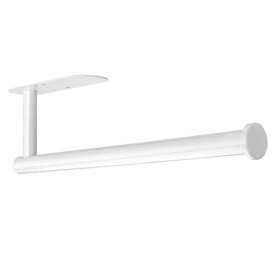 Picture of DEKAVA Paper Towel Holder Under Cabinet Wall Mount for Kitchen Paper Towel, Self-Adhesive Paper Towel Bar, Paper Towel Rack, SUS304 Stainless Steel 13 inch (White, 1)