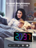 Picture of PPLEE Digital RGB Alarm Clock for Bedroom, Loud Colorful LED Big Number Digital Clock with 10 Colors, USB A&C Charging Port, Adjustable Volume, Dimmer, Weekend Weekday Mode for Heavy Sleepers Kids Boy