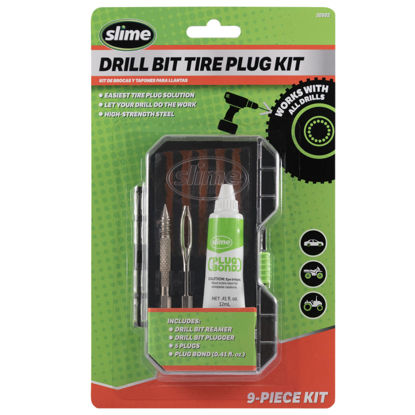 Picture of Slime 20502 Tire Plug Drill Bit Kit, All Drills Compatable, Easiest Tire Plug Option, (9-Piece Kit)