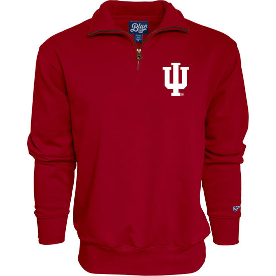 Picture of Blue 84 Men's Indiana Hoosiers Quarter Zip Sweatshirt Icon Team Color, Team Color, Small