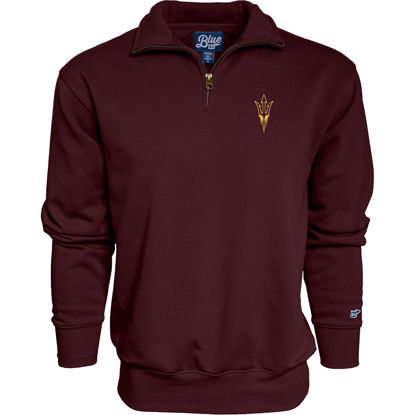 Picture of Blue 84 Men's Arizona State Sun Devils Quarter Zip Sweatshirt Icon Team Color, Team Color, X-Large