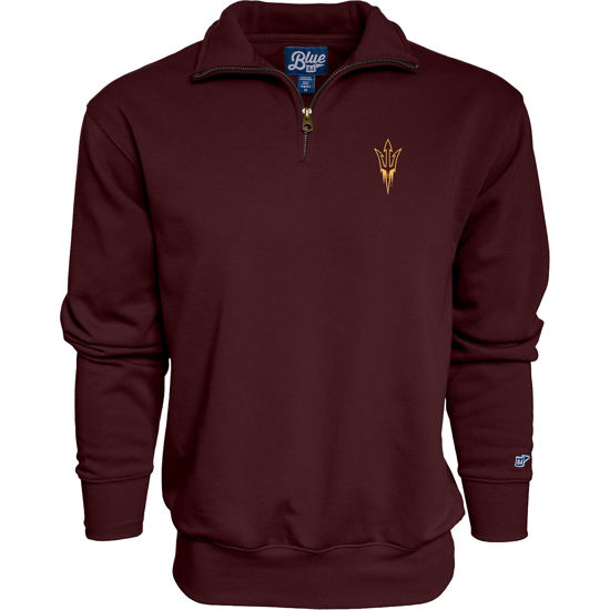 Picture of Blue 84 Men's Arizona State Sun Devils Quarter Zip Sweatshirt Icon Team Color, Team Color, X-Large