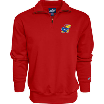 Picture of Blue 84 Men's Kansas Jayhawks Quarter Zip Sweatshirt Icon Secondary, Alternate Color, Large