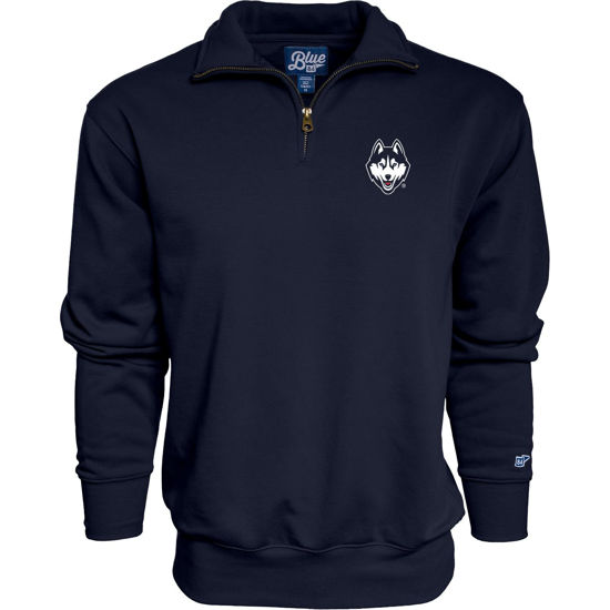 Picture of Blue 84 Men's Connecticut Huskies Quarter Zip Sweatshirt Icon Team Color, Team Color, Medium