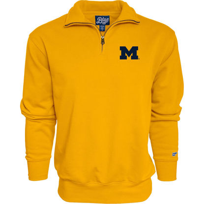 Picture of Blue 84 Men's Michigan Wolverines Quarter Zip Sweatshirt Icon Secondary, Alternate Color, X-Large