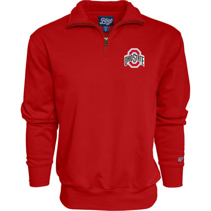 Picture of Blue 84 Men's Ohio State Buckeyes Quarter Zip Sweatshirt Icon Team Color, Team Color, Large