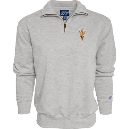 Picture of Blue 84 Men's Arizona State Sun Devils Quarter Zip Sweatshirt Icon Grey, Grey, Medium