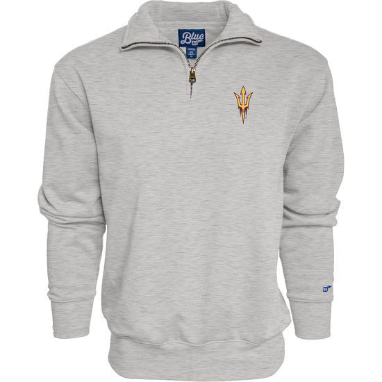 Picture of Blue 84 Men's Arizona State Sun Devils Quarter Zip Sweatshirt Icon Grey, Grey, Medium