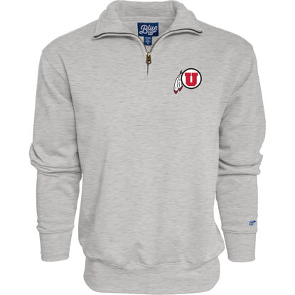 Picture of Blue 84 Men's Utah Utes Quarter Zip Sweatshirt Icon Grey, Grey, Large