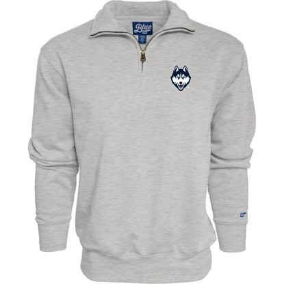 Picture of Blue 84 Men's Connecticut Huskies Quarter Zip Sweatshirt Icon Grey, Grey, Medium