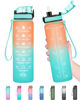 Picture of Enerbone 32 oz Water Bottle, Leakproof BPA & Toxic Free, Motivational Water Bottle with Times to Drink and Straw, Fitness Sports Water Bottle with Strap for Office, Gym, Outdoor Sports, Orange-Green