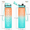 Picture of Enerbone 32 oz Water Bottle, Leakproof BPA & Toxic Free, Motivational Water Bottle with Times to Drink and Straw, Fitness Sports Water Bottle with Strap for Office, Gym, Outdoor Sports, Orange-Green