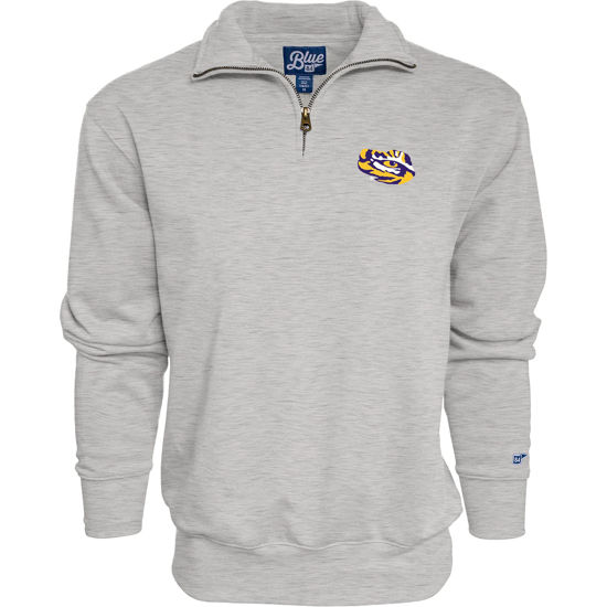 Picture of Blue 84 Men's LSU Tigers Quarter Zip Sweatshirt Icon Grey, Grey, Small