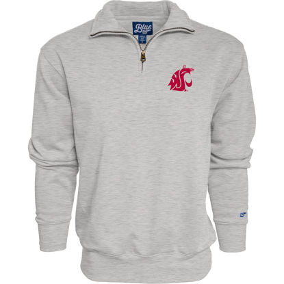 Picture of Blue 84 Men's Washington State Cougars Quarter Zip Sweatshirt Icon Grey, Grey, Large
