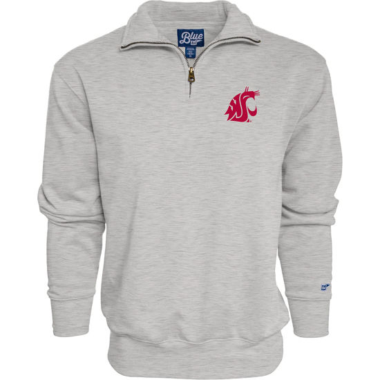 Picture of Blue 84 Men's Washington State Cougars Quarter Zip Sweatshirt Icon Grey, Grey, Large