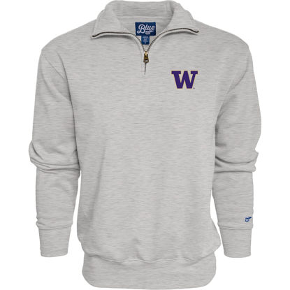 Picture of Blue 84 Men's Washington Huskies Quarter Zip Sweatshirt Icon Grey, Grey, Medium