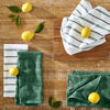 Picture of KitchenAid Albany Kitchen Towel 4-Pack Set, Dark Green/White, 16"x26"