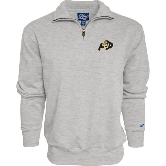 Picture of Blue 84 Men's Colorado Buffaloes Quarter Zip Sweatshirt Icon Grey, Grey, Large