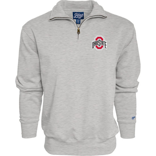 Picture of Blue 84 Men's Ohio State Buckeyes Quarter Zip Sweatshirt Icon Grey, Grey, X-Large