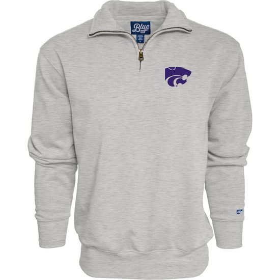 Picture of Blue 84 Men's Kansas State Wildcats Quarter Zip Sweatshirt Icon Grey, Grey, Large