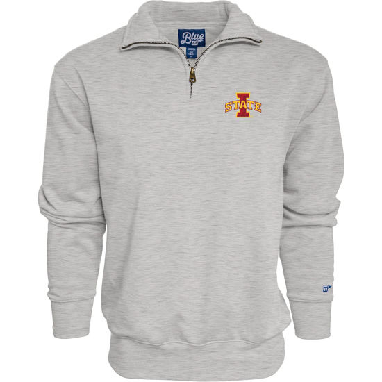 Picture of Blue 84 Men's Iowa State Cyclones Quarter Zip Sweatshirt Icon Grey, Grey, X-Large
