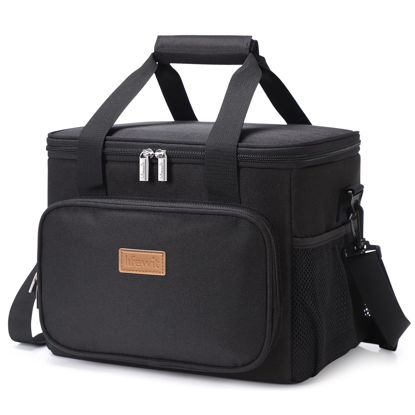 Picture of Lifewit Large Lunch Bag Insulated Lunch Box Soft Cooler Cooling Tote for Adult Men Women, Black 24-Can (15L)
