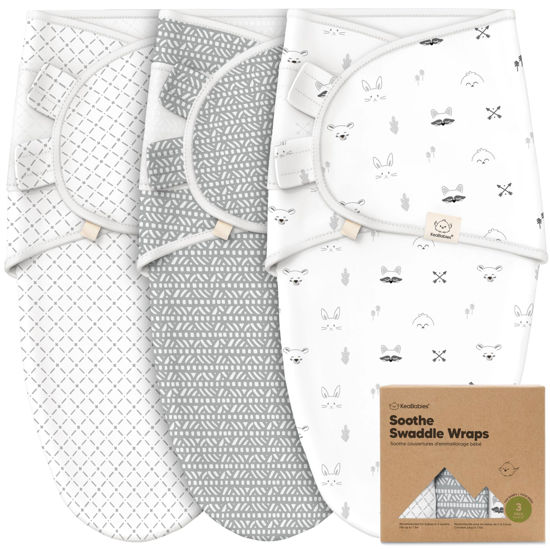 Picture of KeaBabies 3-Pack Organic Baby Swaddle Sleep Sacks - Newborn Swaddle Sack,Ergonomic Baby Swaddles 0-3 Months,Swaddles for Newborns,Baby Sleep Sack,Baby Swaddle Blanket Wrap,Baby Essentials (Nordic, XS)