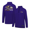 Picture of Ultra Game NFL Men's Super Soft Quarter Zip Long Sleeve T-Shirt, Baltimore Ravens, Team Color, Small