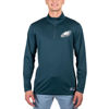 Picture of Ultra Game NFL Men's Super Soft Quarter Zip Long Sleeve T-Shirt, Philadelphia Eagles, Team Color, Medium