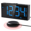 Picture of Extra Loud Alarm Clock with Bed Shaker,Vibrating Alarm Clock for Heavy Sleepers Hearing-impaired Deaf,2 Alarms 3-level Vibration for Weekday/Everyday Mode,5 Dimmer,5 Volume,Big Number,Power-off Memory